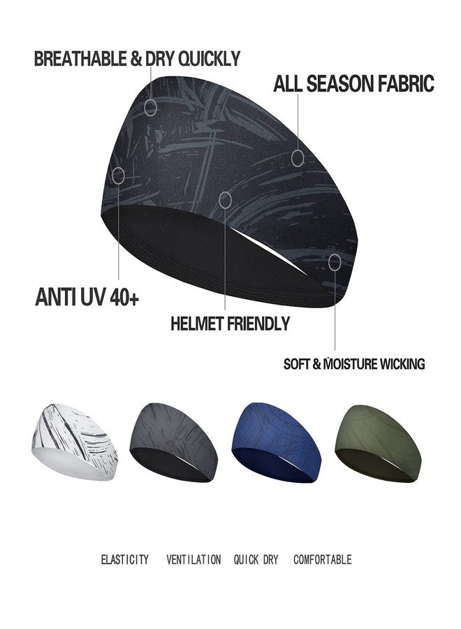 Acozycoo Mens Running Headband,5Pack,Mens Sweatband Sports Headband for Running, Cycling, Basketball,Yoga,Fitness Workout Stretchy Unisex Hairband - Image 5