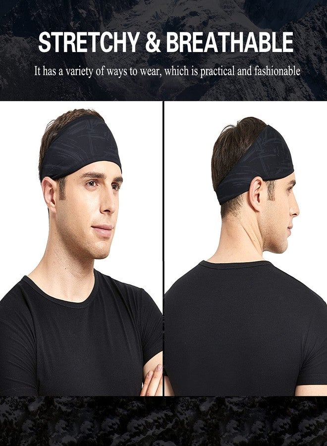Acozycoo Mens Running Headband,5Pack,Mens Sweatband Sports Headband for Running, Cycling, Basketball,Yoga,Fitness Workout Stretchy Unisex Hairband - Image 4