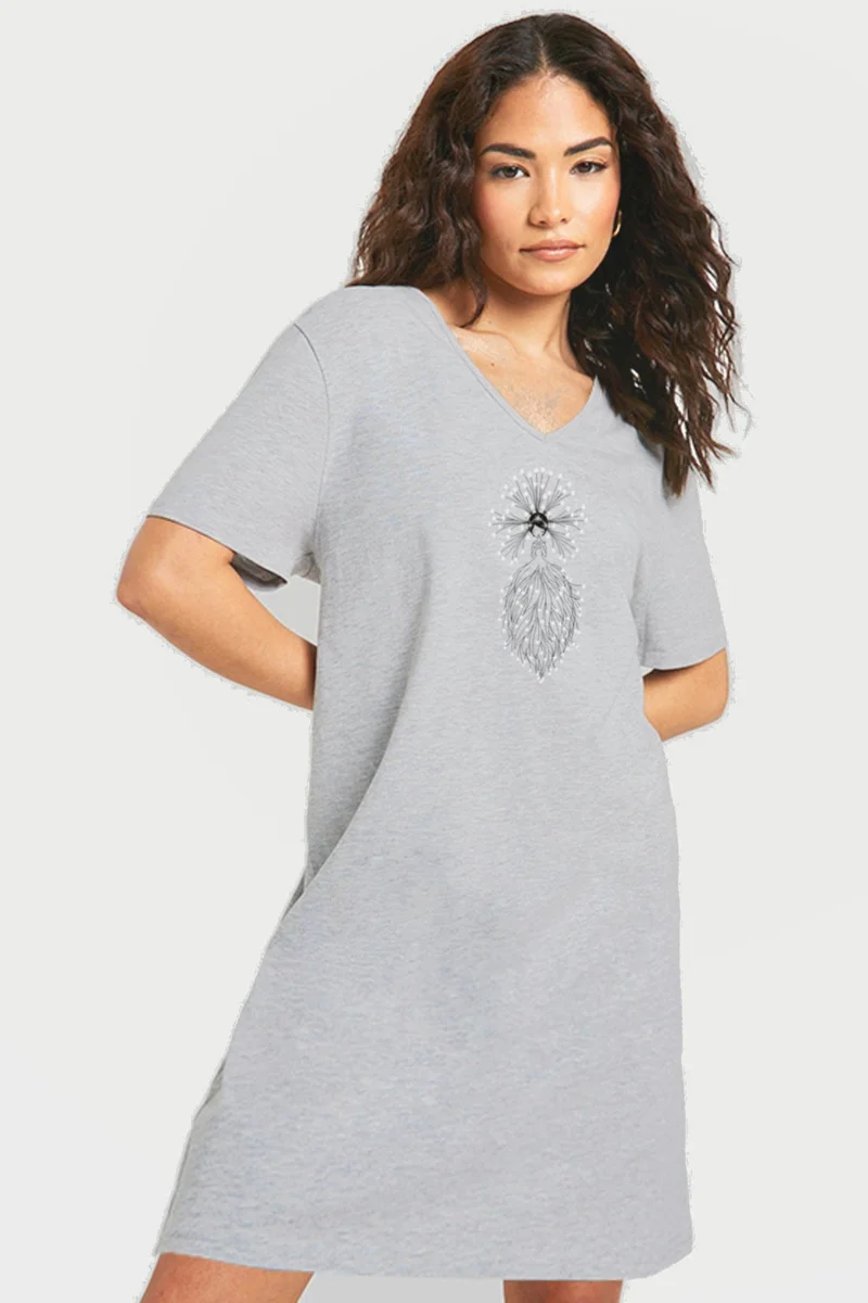 Rock&Roll Grey Graphic T-Shirt Dress