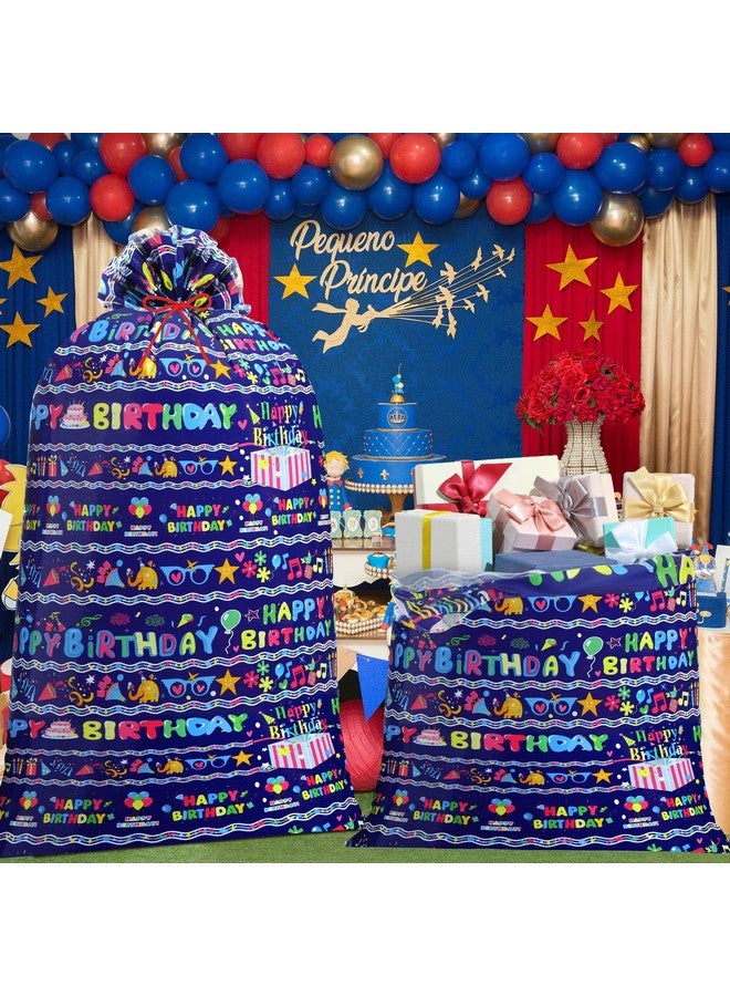 Teling 2 Pcs 80 x 60 in Jumbo Bike Gift Bags Extra Large Birthday Gift Bags Large Plastic Present Bags Birthday Gift Sack for Heavy Large Birthday Party Gifts Bags Baby Shower Favors Bag(Blue) - Image 3