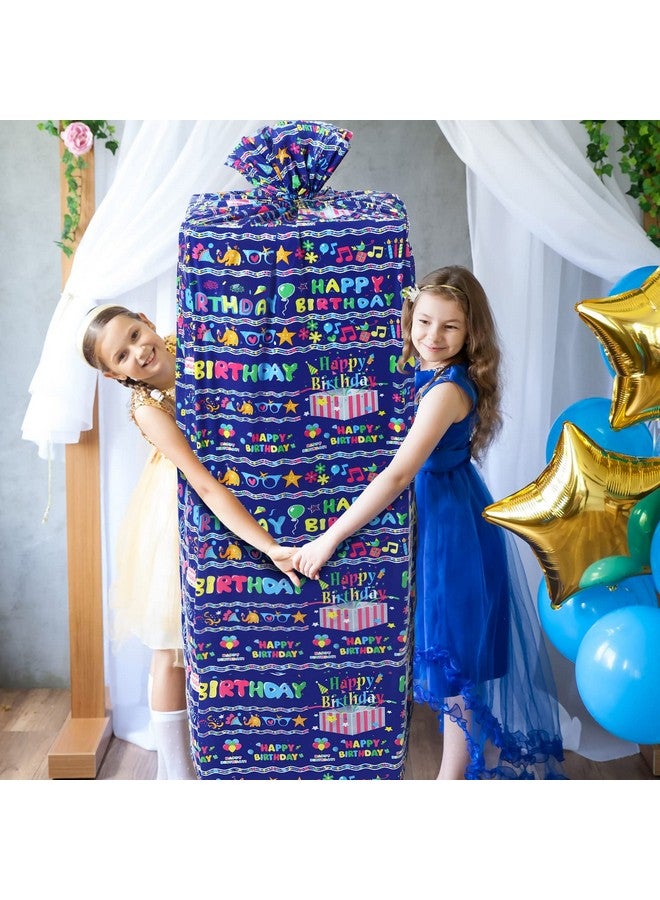 Teling 2 Pcs 80 x 60 in Jumbo Bike Gift Bags Extra Large Birthday Gift Bags Large Plastic Present Bags Birthday Gift Sack for Heavy Large Birthday Party Gifts Bags Baby Shower Favors Bag(Blue) - Image 5