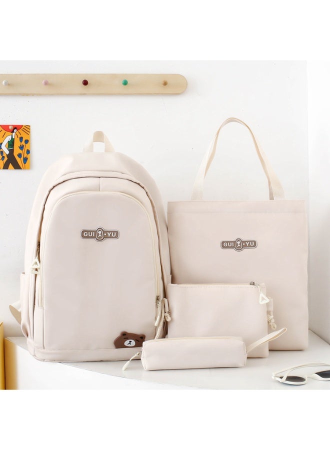 NIBEMINENT 2025 New Solid Color Letter Print Student Backpack - INS Style - Image 2