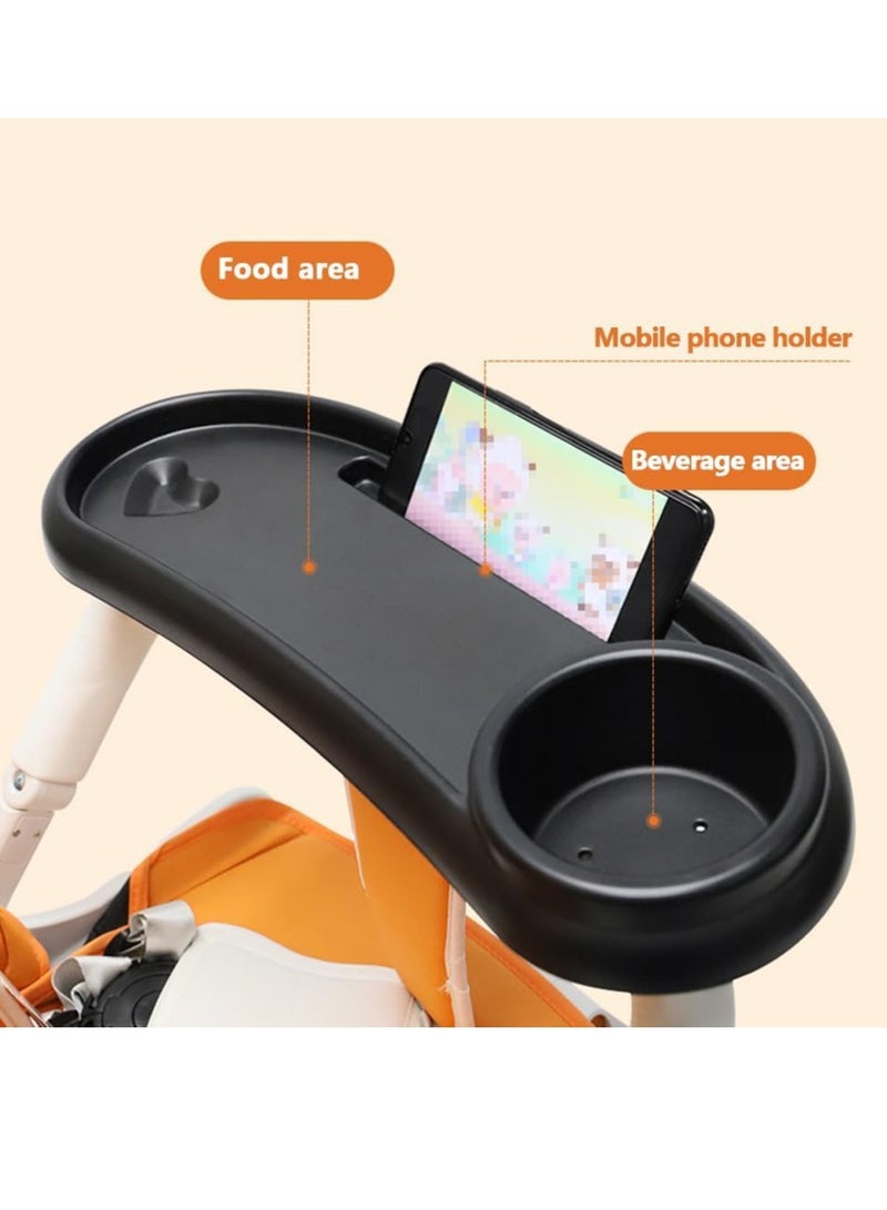 Baby Stroller Snack Tray with Cup Holder, Child Snack Tray Multifunction Stroller Organizer, Universal Pram Cup Holder Snack Tray, Universal Stroller Tray - Image 5