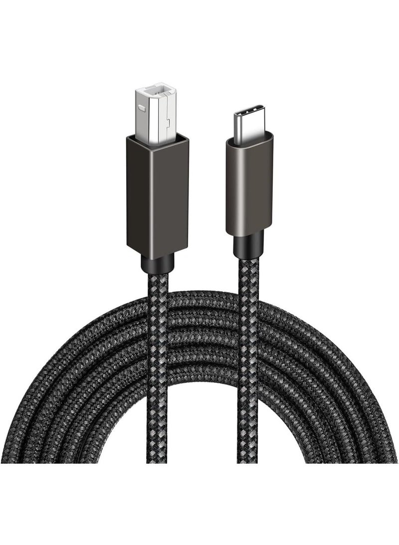 Salab 1.5M Cable Type C Printer to USB 2.0 Nylon Braided, Cable compatible with Canon Epson HP Lexmark Laptop Mobile Phone Printing and other Usb A/B Devices Data Connection Midi Cable, Printer Scanner Cord - Image 2