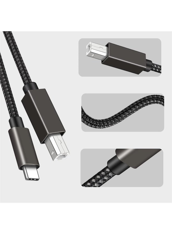 Salab 1.5M Cable Type C Printer to USB 2.0 Nylon Braided, Cable compatible with Canon Epson HP Lexmark Laptop Mobile Phone Printing and other Usb A/B Devices Data Connection Midi Cable, Printer Scanner Cord - Image 5