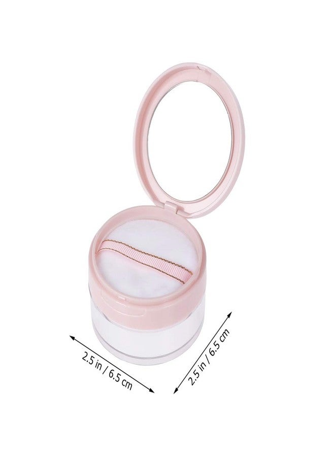 SOLUSTRE حاوية مسحوق فضفاض فارغة مع إسفنجة علبة مسحوق وجه بلاستيكية قابلة لإعادة التعبئة مع مصفاة، وردي - Image 5