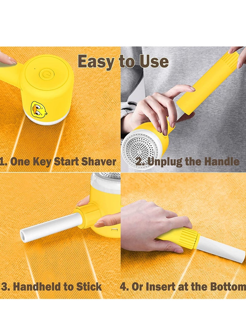 Zikra Fabric Shaver Lint Remover Lint Shaver with Lint Rollers, Sweater Defuzzer 2 in 1 Fuzz Remover Shaver, Electric Portable Lint Remover for Clothes Couch Furniture, USB Recharge, 6-Leaf Blades - Image 5