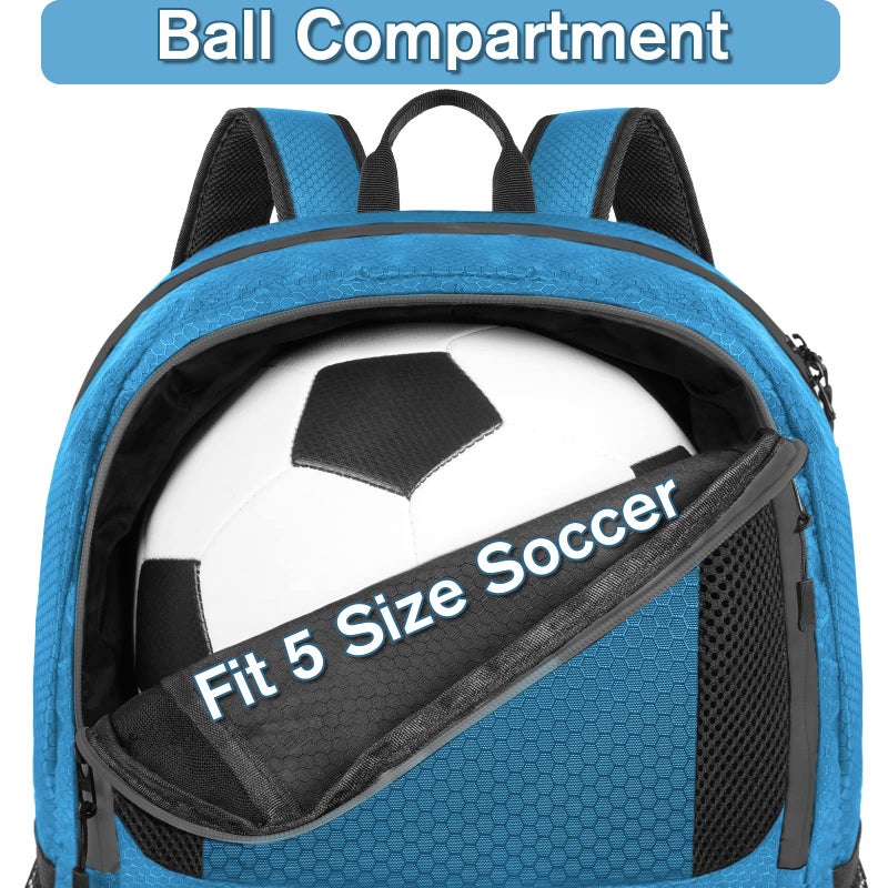 YOREPEK Soccer Backpack, Lightweight Soccer Bag with Ball Holder for Boys Girls Kids, Water resistant Sport Equipment Bags Fit Basketball Volleyball Football Accessories - Image 3
