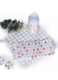 insular USB Bottle Warmer Heater Sleeve 40℃ Constant Temperature Portable Milk Heating Insulation Feeding Bottle Cover Coffee Tea Mug Beverage Warming Bag Heart  - Image 1