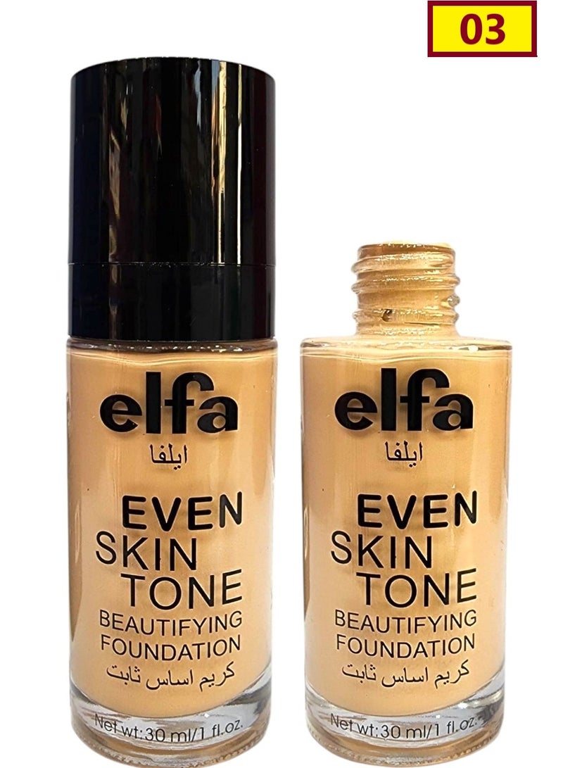 إيلفا كريم أساس ثابت لتوحيد لون البشرة  فاونديشن يدوم طويلاً يعطي البشرة لمسة خيالية ومتألقة 30 مل فاصل 03 - Image 2
