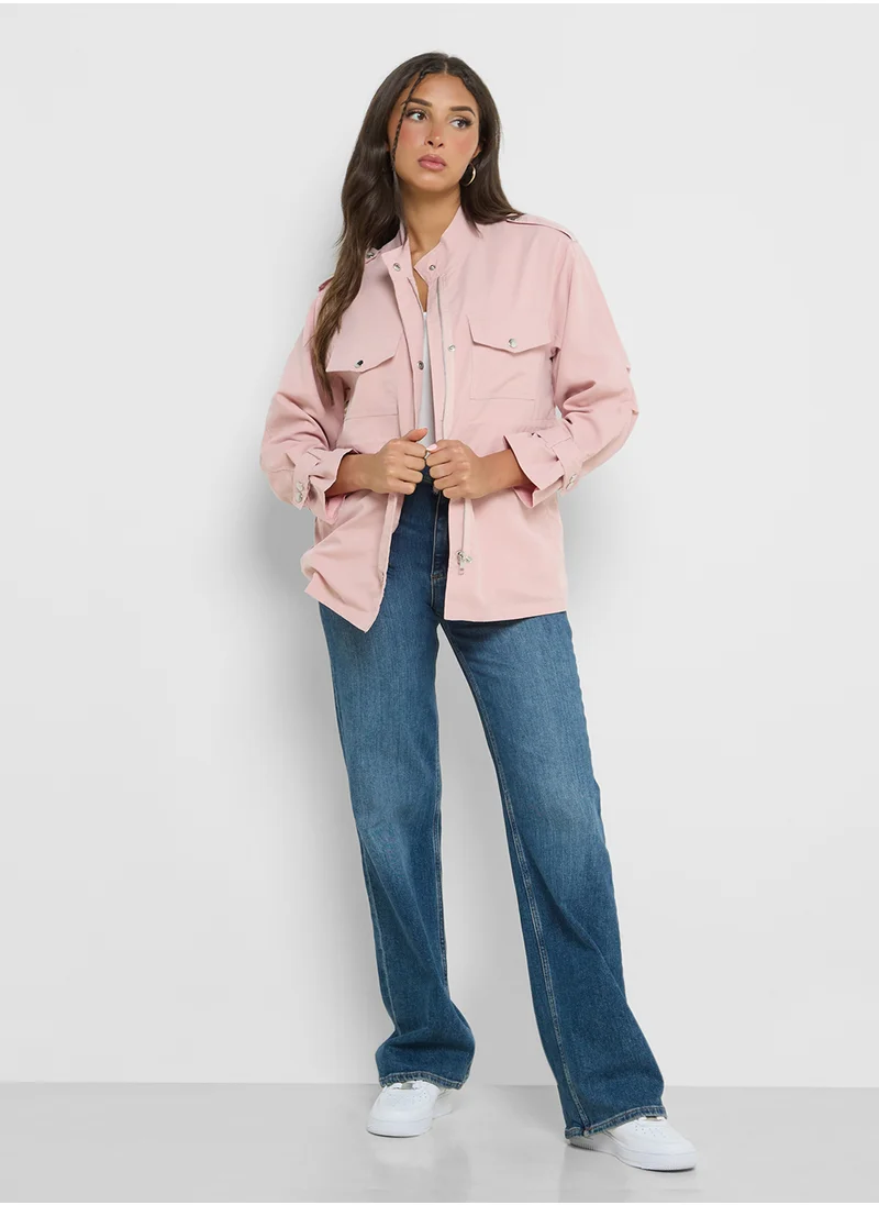 Ginger Button Up Utility Jacket