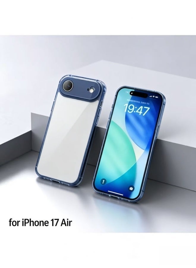 جراب واقٍ فائق النحافة لهاتف iPhone 17 Air، متوافق مع MagSafe، يوفر حماية كاملة لعدسة الكاميرا، جراب هاتف واقٍ فائق النحافة وخفيف الوزن وشفاف وبسيط (أزرق شفاف). - Image 1