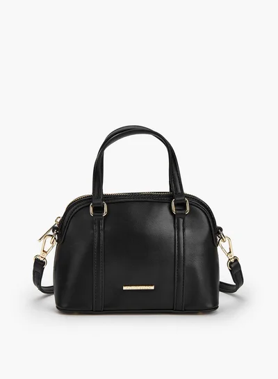 Flora Bella By Shoexpress Solid Crossbody with Detachable Strap and Zip Closure