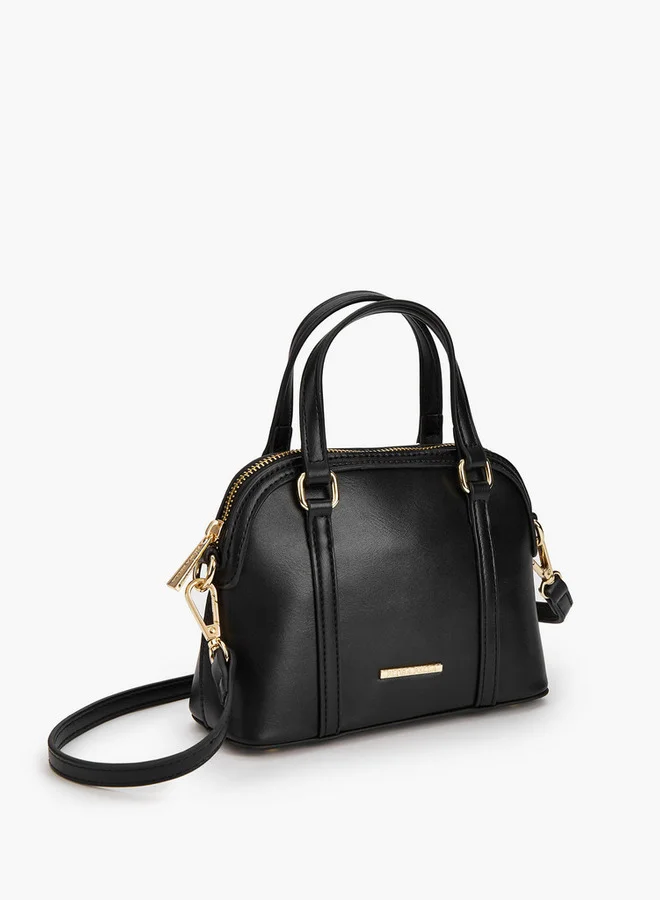 Flora Bella By Shoexpress Solid Crossbody with Detachable Strap and Zip Closure