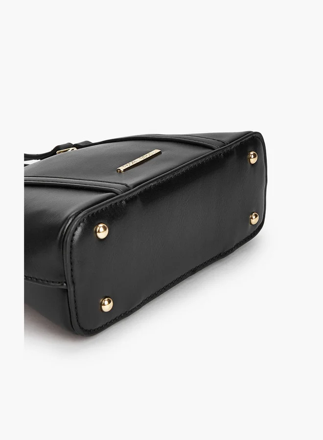 Flora Bella By Shoexpress Solid Crossbody with Detachable Strap and Zip Closure