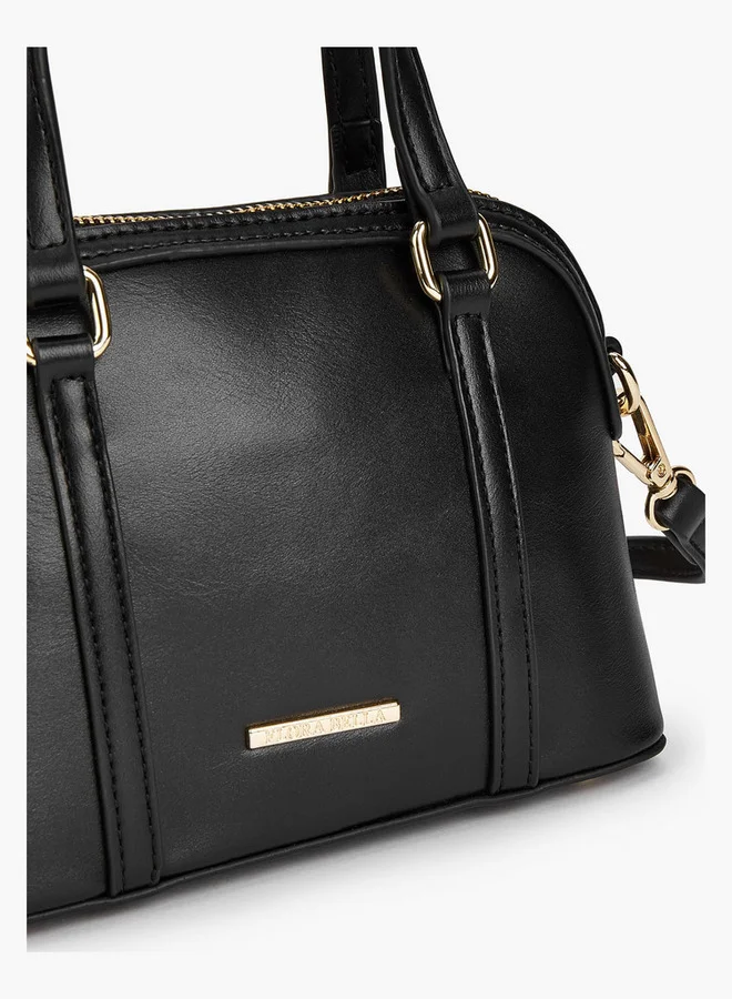 Flora Bella By Shoexpress Solid Crossbody with Detachable Strap and Zip Closure