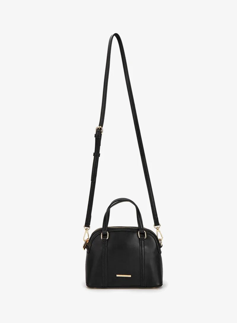 Flora Bella By Shoexpress BLACK Solid Crossbody with Detachable Strap and Zip Closure for Women | Best Price UAE