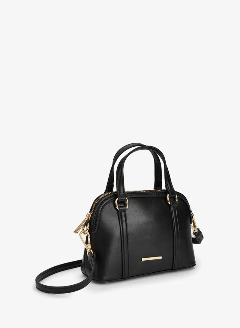 Flora Bella By Shoexpress BLACK Solid Crossbody with Detachable Strap and Zip Closure for Women | Best Price UAE