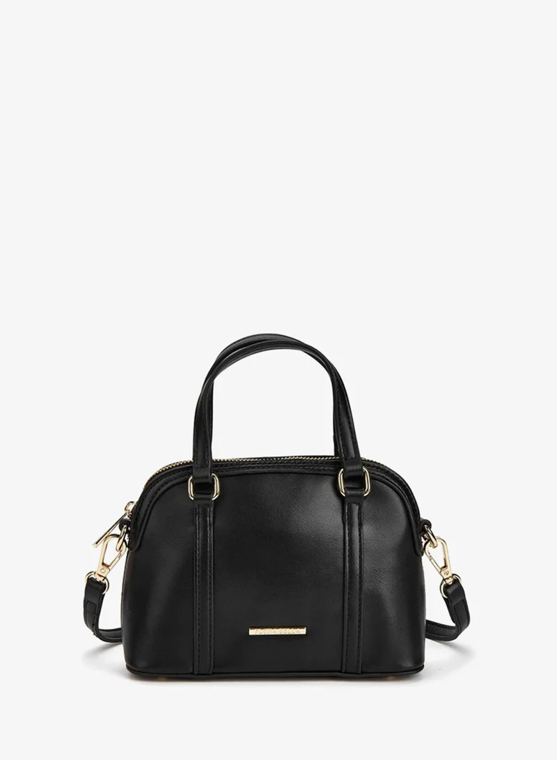 Solid Crossbody with Detachable Strap and Zip Closure