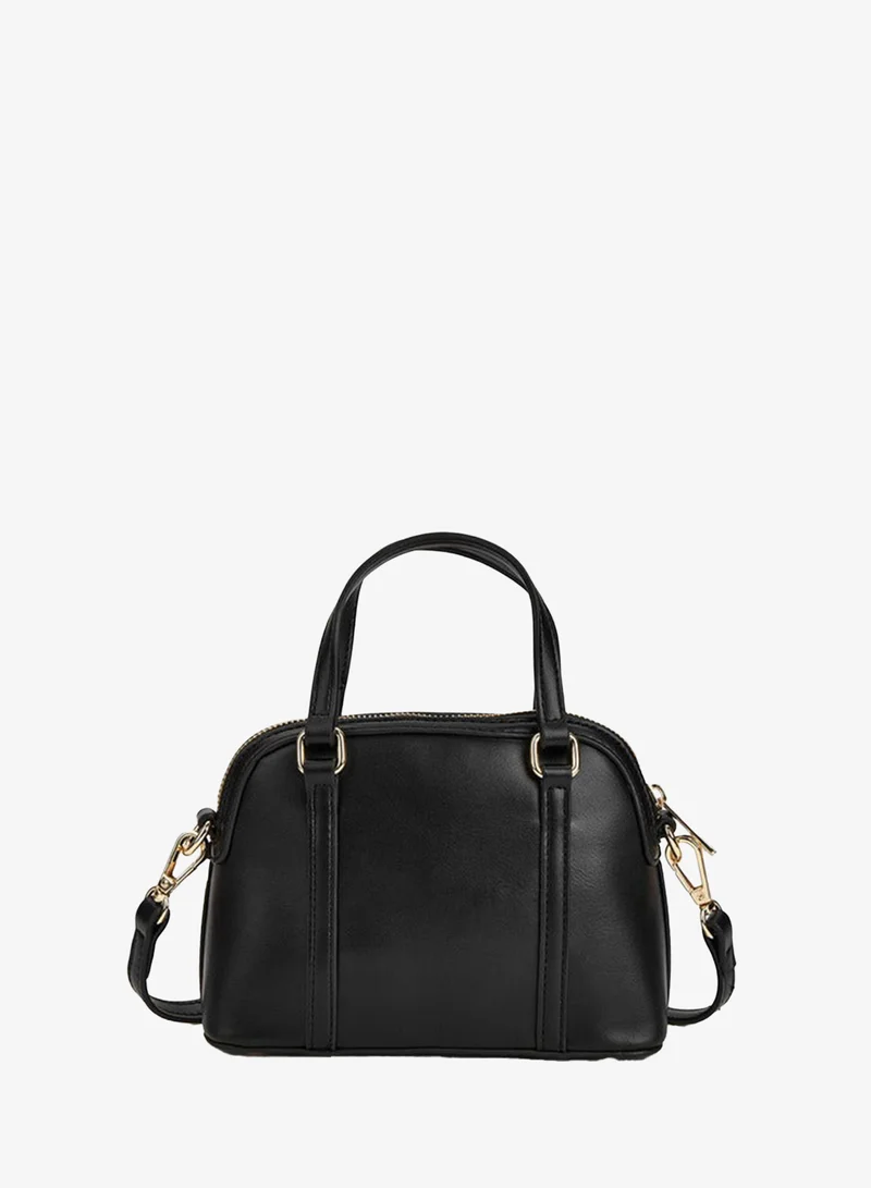 Flora Bella By Shoexpress BLACK Solid Crossbody with Detachable Strap and Zip Closure for Women | Best Price UAE