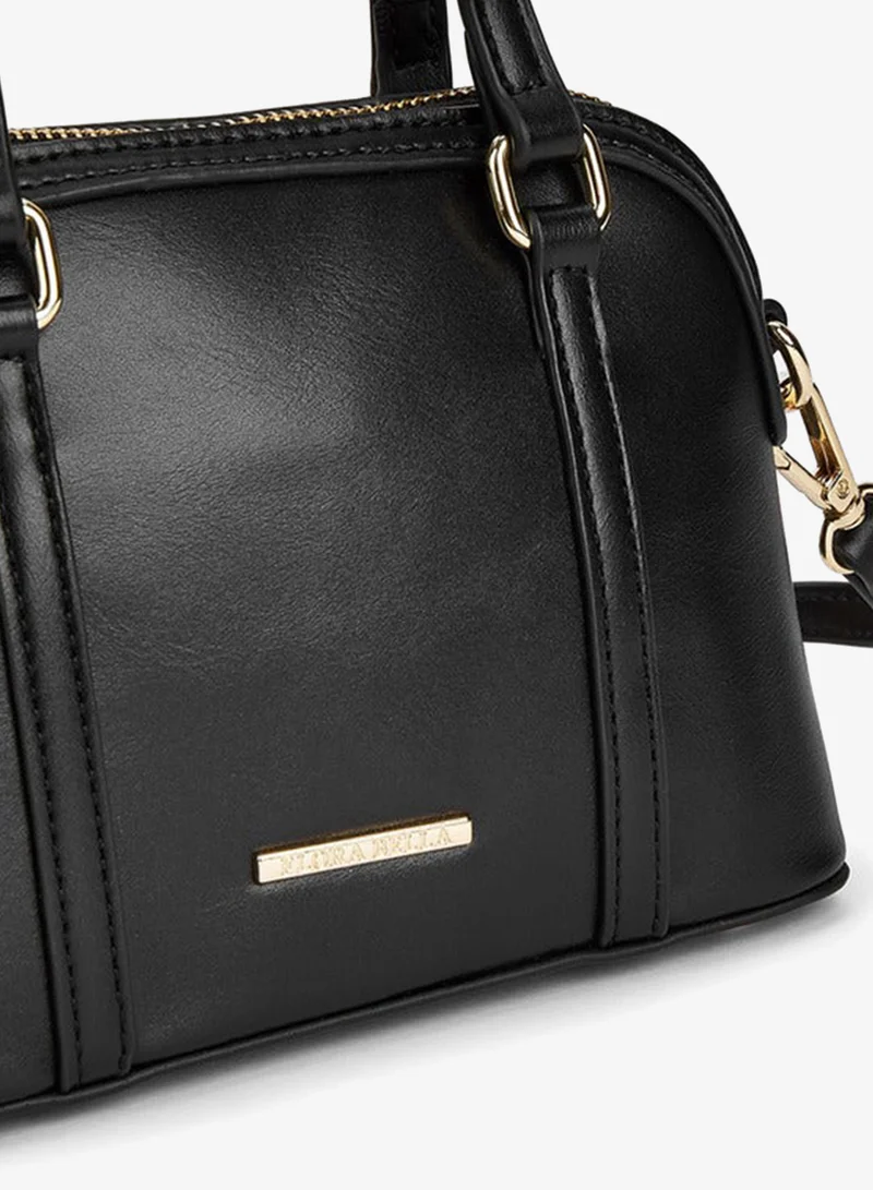 Flora Bella By Shoexpress BLACK Solid Crossbody with Detachable Strap and Zip Closure for Women | Best Price UAE