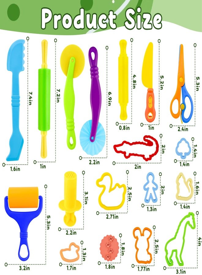 iShyan Dough Tools with 49 pcs Dough Tools Set,Rolling Pins,Animal Cutters,Molds,Scissors, Extruders for Creative Play - Image 2