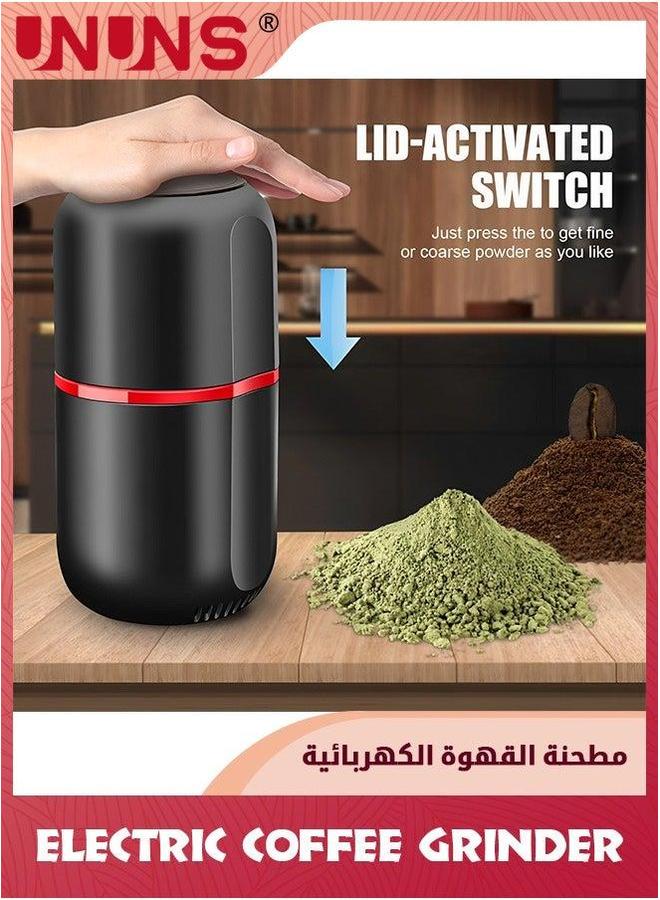 يو إن يو إن أس Coffee Grinder,Electric Grinder With Stainless Steel Blades,Coffee And Spice Powerful Motor 3.5oz Large Capacity For Beans,Herbs,Spices,Peanuts,Grains and More,Black - Image 5