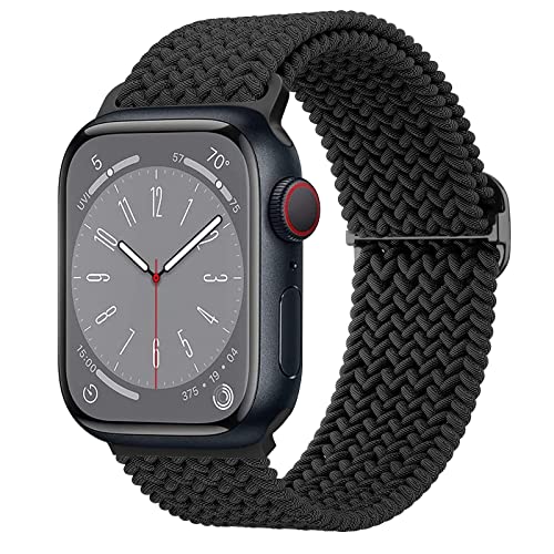 Meliya Braided Stretchy Band Compatible for Apple Watch Strap 38mm 40mm 41mm 42mm 44mm 45mm 46mm 49mm for Women Men, Nylon Elastic Wristbands for iWatch Series 10 9 8 7 6 SE 5 4 3 2 Ultra Ultra 2 - Image 1