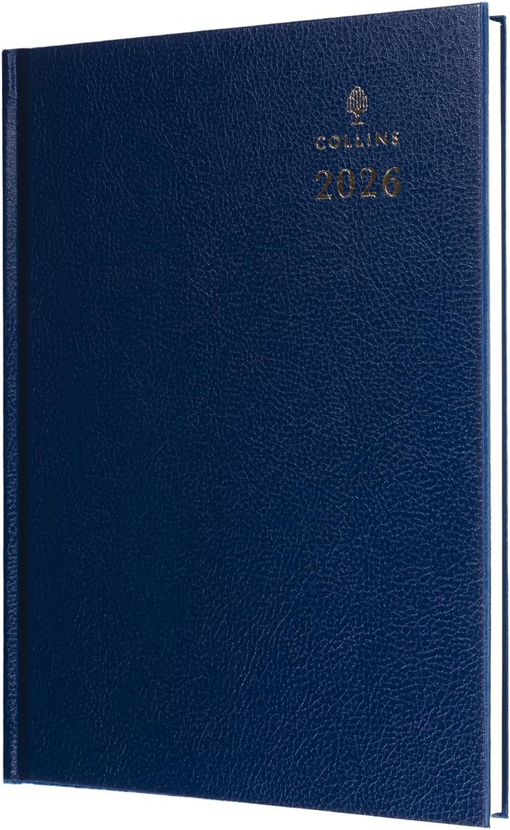 Collins - Desk - 2026 12 Month Calendar Year Planner, Day-To-Page Diary, A5 Hard Cover - Blue (52.60-26) - Image 1