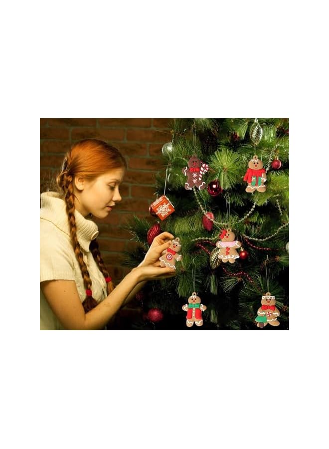 The Bros 12pcs Gingerbread Man Ornaments for Christmas Tree Assorted Plastic Gingerbread Figurines Ornaments for Christmas Tree Hanging Decorations 3 Inch Tall - Image 3