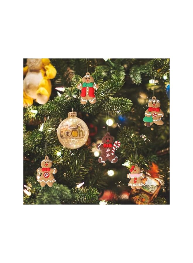 The Bros 12pcs Gingerbread Man Ornaments for Christmas Tree Assorted Plastic Gingerbread Figurines Ornaments for Christmas Tree Hanging Decorations 3 Inch Tall - Image 2