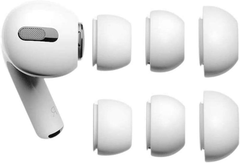 BLLQ Fit in Case AirPods Pro Eartips Covers Earuds Cover Silicone Compatible with AirPods Pro AirPods3, S/M/L 3 Pairs White ap - Image 1
