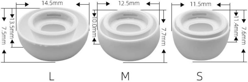 BLLQ Fit in Case AirPods Pro Eartips Covers Earuds Cover Silicone Compatible with AirPods Pro AirPods3, S/M/L 3 Pairs White ap - Image 3