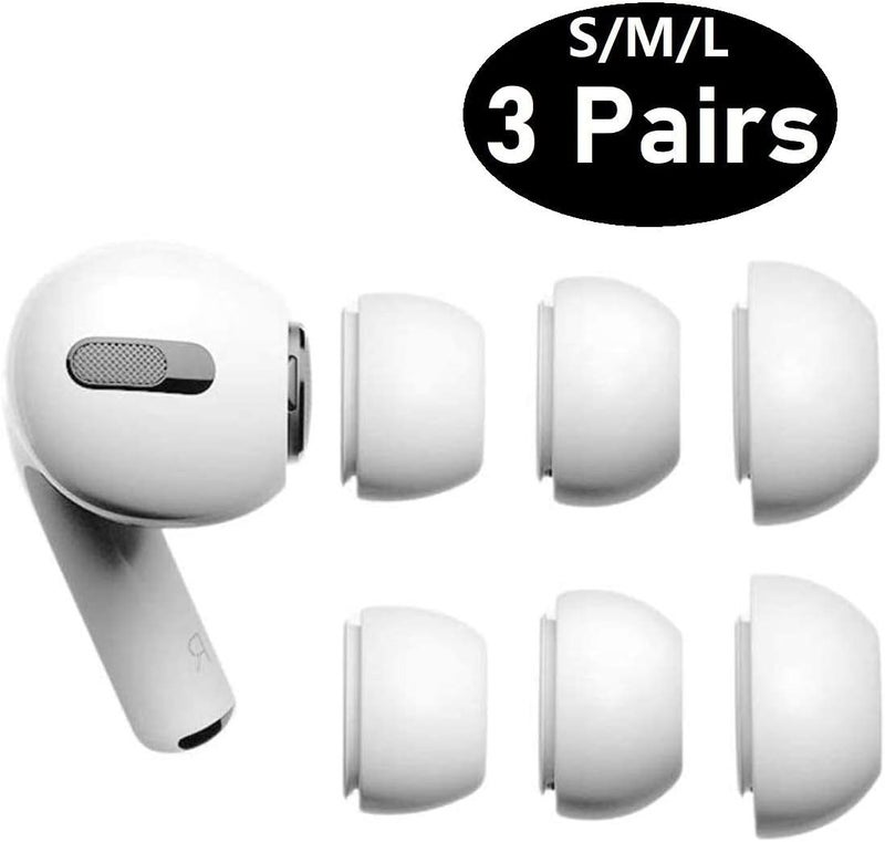 BLLQ Fit in Case AirPods Pro Eartips Covers Earuds Cover Silicone Compatible with AirPods Pro AirPods3, S/M/L 3 Pairs White ap - Image 5