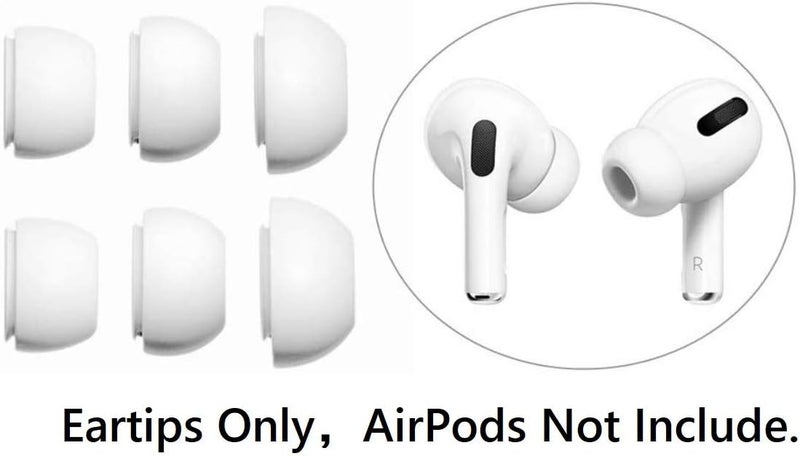 BLLQ Fit in Case AirPods Pro Eartips Covers Earuds Cover Silicone Compatible with AirPods Pro AirPods3, S/M/L 3 Pairs White ap - Image 4