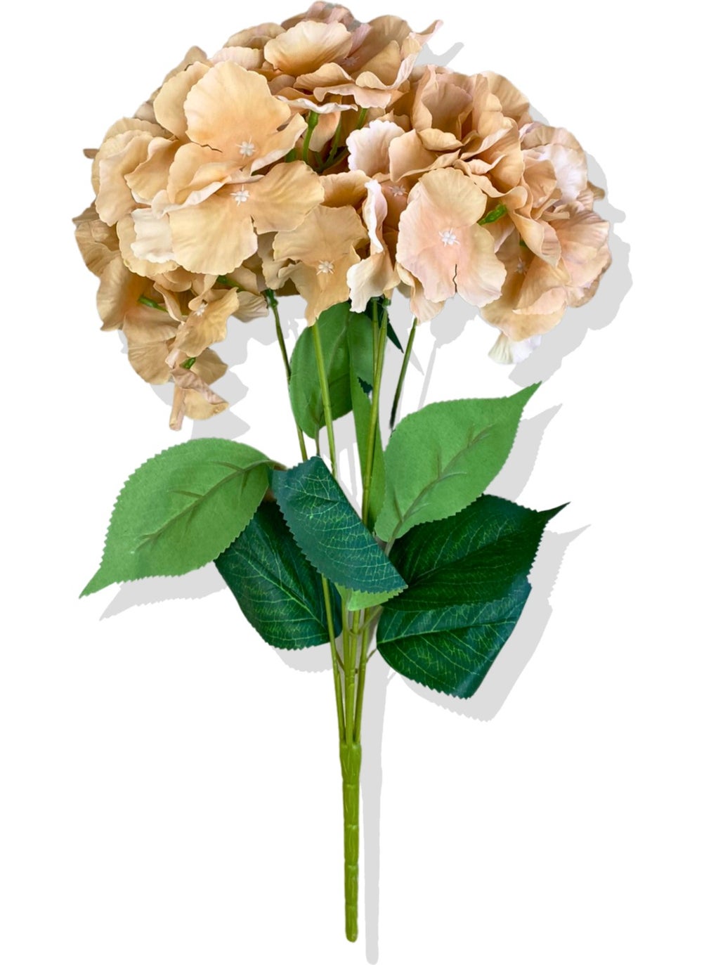 Cihan Çiçekçilik Artificial Cream Salmon Hydrangea Bunch 35 cm 5 Branches  - Image 1