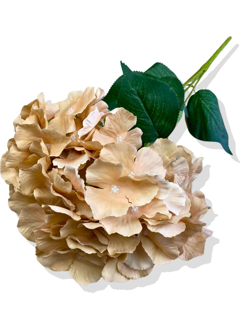 Cihan Çiçekçilik Artificial Cream Salmon Hydrangea Bunch 35 cm 5 Branches  - Image 4