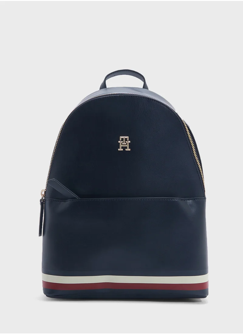 تومي هيلفيغر Logo Detail Top Handle Backpack
