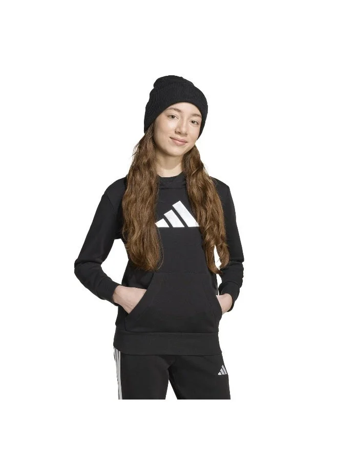 اديداس أديداس سويت شيرت بغطاء رأس برسومات للأطفال أسود