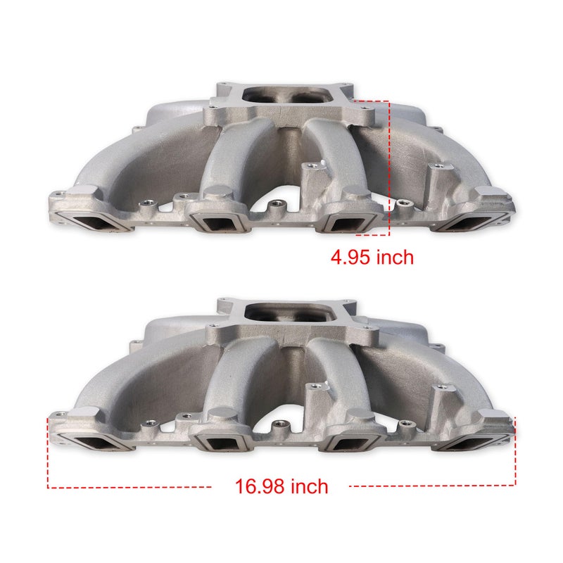 JGhyperX 300-137 LS Mid-Rise EFI Intake Manifold Aluminum Single Plane Compatible with Chevy Small Block SBC 1997-2019 Cathedral Port fit for GM LS1/LS2/LS6 V8 4.8L 5.3L 5.7L 6.0L - Image 2