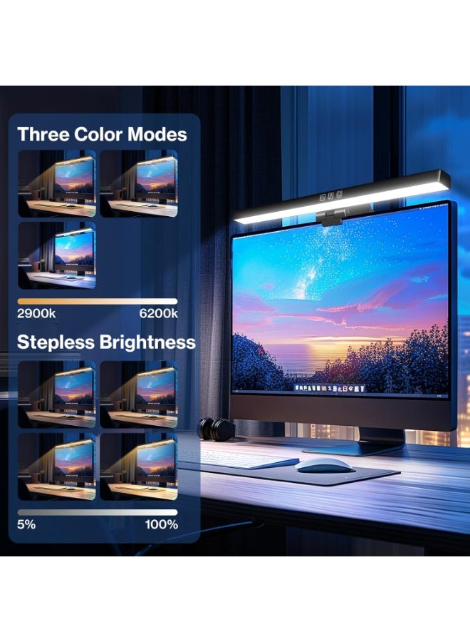 Miya Computer Monitor Light,  for Eye Caring LED Dimmable Screen Light Bar, 7 RGB Light Modes，3 Color Temperature Mode Light Bar, Touch Control USB Powered Monitor Lamp for Desk/Office/Home/Game - Image 2