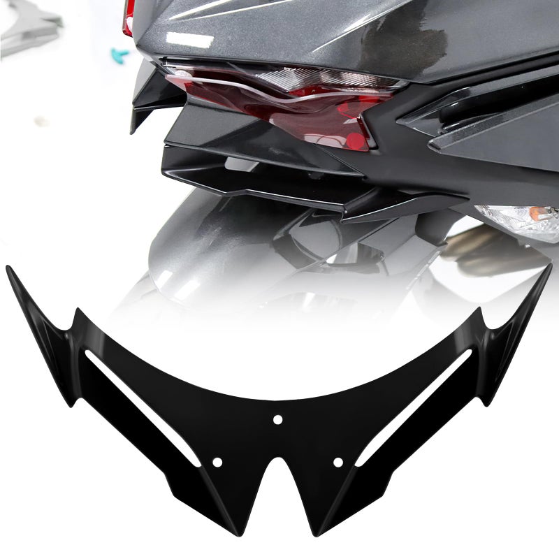 XIDAODIT for Kawasaki Ninja 500 Z500 Ninja500 Motorcycle Front Fairing Winglet Aerodynamic Spoiler Beak Nose Cone Extension Fixed Wing Kit (Black) - Image 1