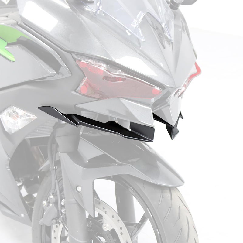 XIDAODIT for Kawasaki Ninja 500 Z500 Ninja500 Motorcycle Front Fairing Winglet Aerodynamic Spoiler Beak Nose Cone Extension Fixed Wing Kit (Black) - Image 2