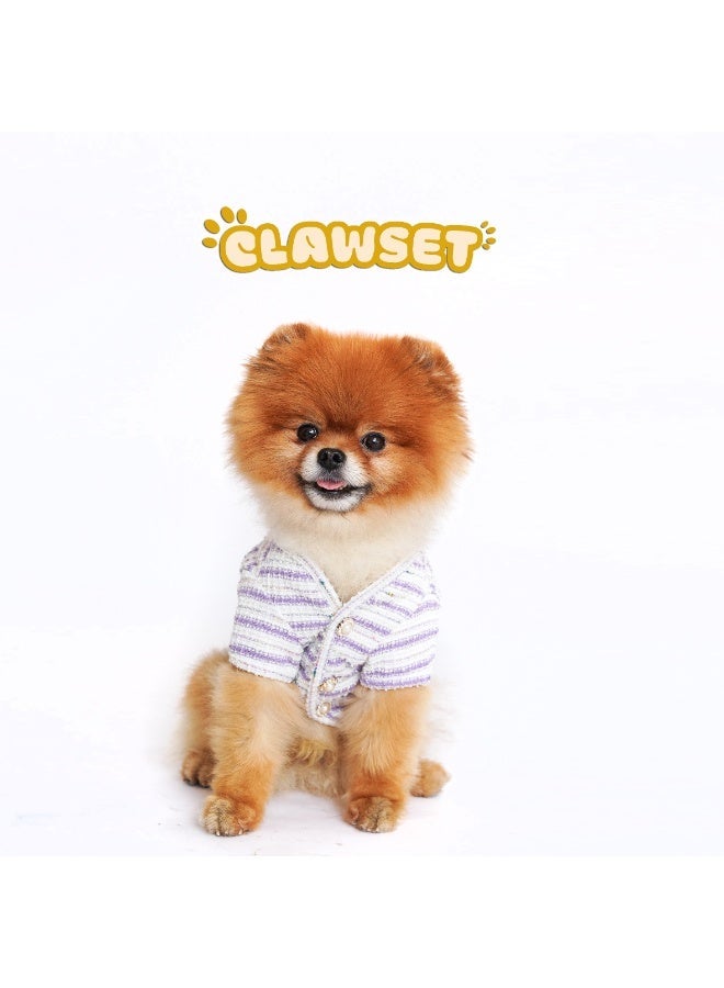 CLAWSET ZOEY CARDIGAN - PURPLE COLOR CARDIGAN - DOG CLOTHES - DOG APPAREL - DOG FASHION - CAT FASHION - CAT CLOTHES - PET FASHION - PET OUTFIT - Image 2