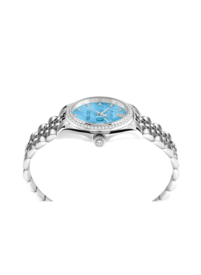 PHILIPP PLEIN - Date Superlative Women's 34mm Watch with Turquoise Dial & Stainless Steel Bracelet 5ATM - Image 1