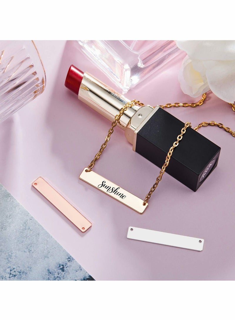 KASTWAVE 30 Piece Rectangle Metal Stamping Blank Brass Stamping Tag Pendant Stamping Blank Pendant Charm Horizontal Pendant Name Tag with Storage Box for DIY Bracelet Necklace - Image 5