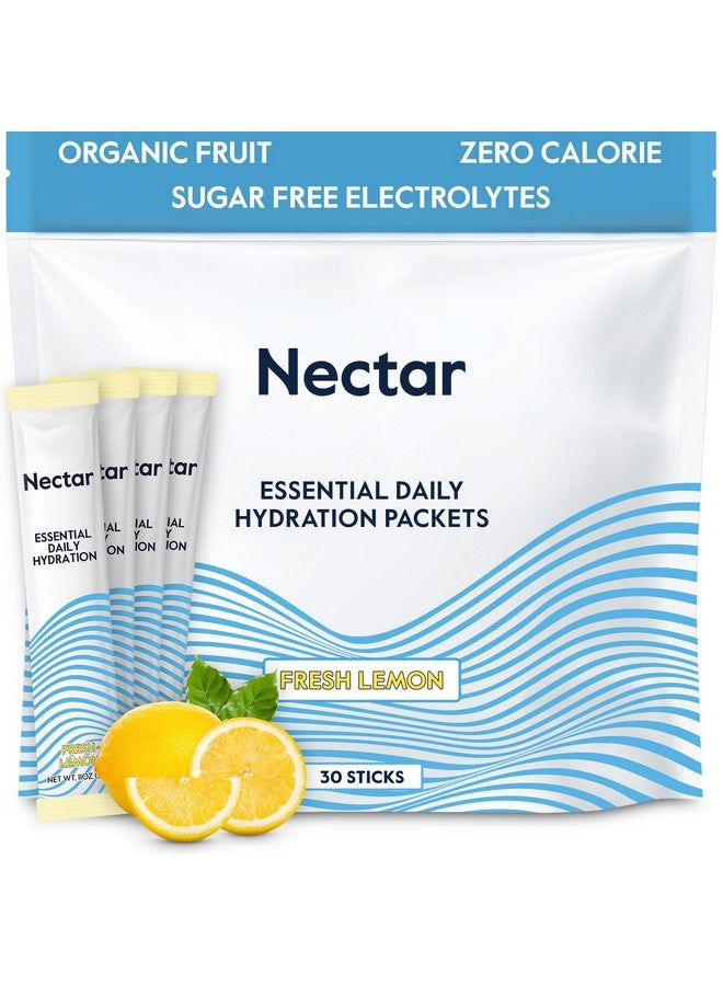 Nectar Hydration Packets - Electrolytes Powder Packets - No Sugar or Calories - Organic Fruit Liquid Daily IV Hydrate Packets for Dehydration Relief and Rapid Rehydration (Lemon 30 Pack) - Image 1