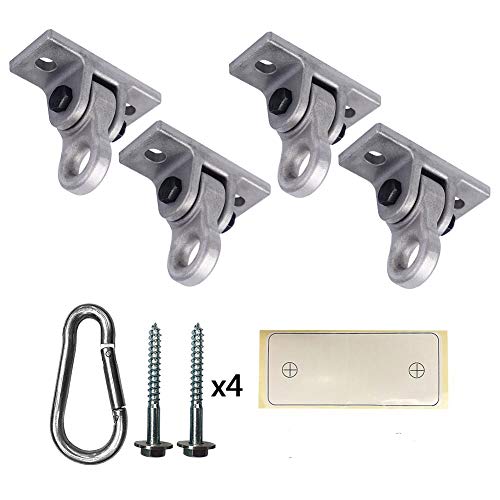 ABUSA Heavy Duty White Metal Color Swing Hangers Screws Bolts Included Over 5000 lb Capacity Playground Porch Yoga Seat Trapeze Wooden Sets Indoor Outdoor 4 Pack - Image 1
