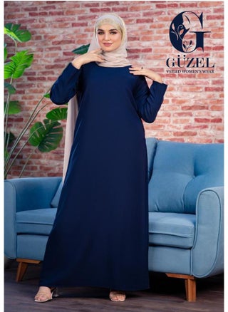 Basic women's crepe dress, Rosaline, first-class imported material from Guzel - non-sticky and non-transparent - navy blue - pzsku/ZD5A17B2B76E5B28B6B0FZ/45/_/1731840222/efd5db66-46f1-4cfb-8295-872833cecdf6