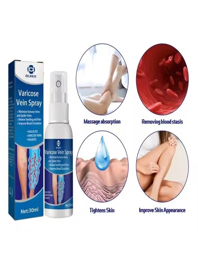 OUHOE OUHOE 30ml Varicose Vein Spray Safe Non-toxic Relieve Swelling Pain Improve Blood Circulation Tighten Skin Relax Muscles  - Image 4